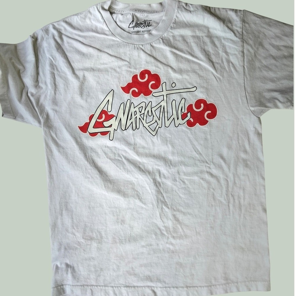 Gnarcotic Naruto Akatsuki Itachi Uchiha Graphic T-Shirt White Large Streetwear